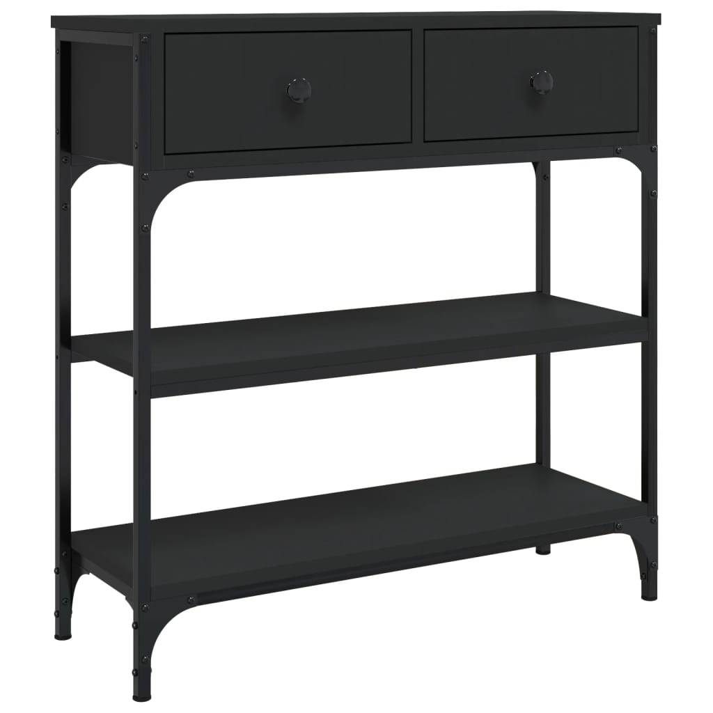Table console noir 72,5x25x75 cm bois d'ingénierie - XIOS