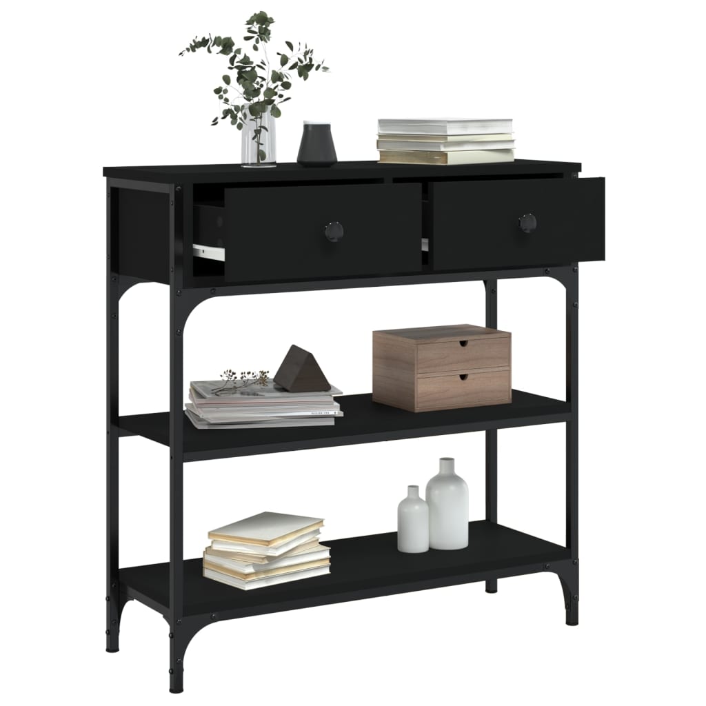 Table console noir 72,5x25x75 cm bois d'ingénierie - XIOS