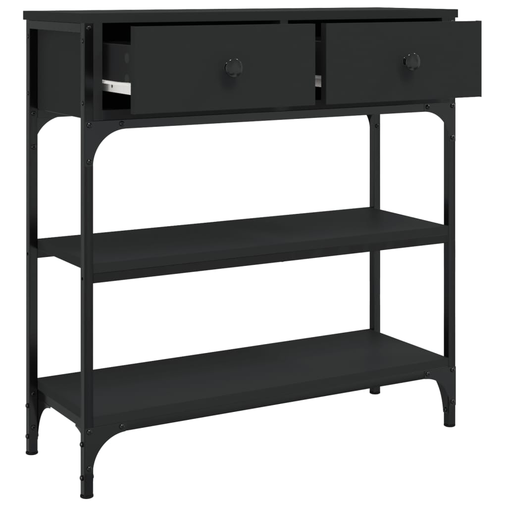 Table console noir 72,5x25x75 cm bois d'ingénierie - XIOS