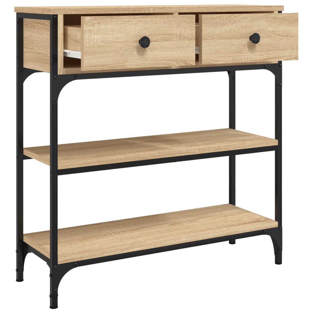 Table console chêne sonoma 72,5x25x75 cm bois d'ingénierie Tables d'appoint vidaXL   