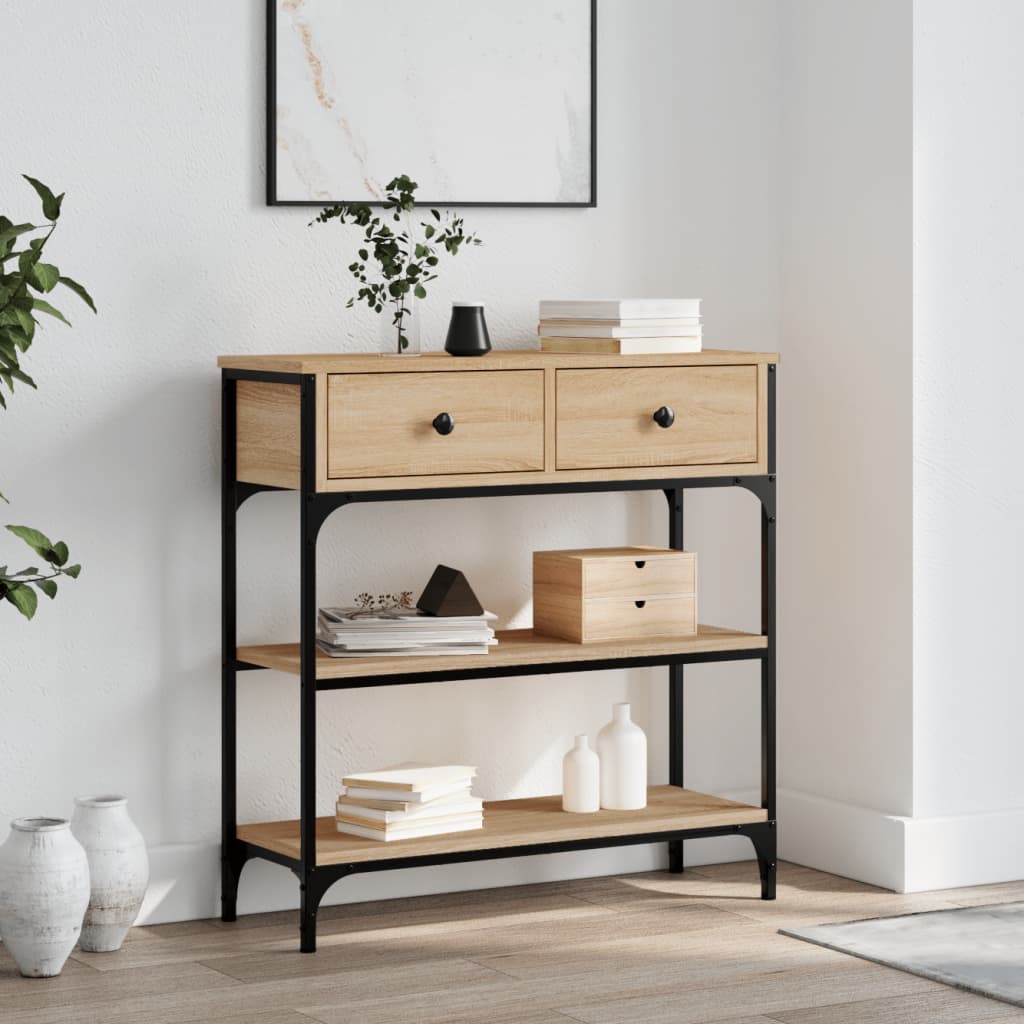 Table console chêne sonoma 72,5x25x75 cm bois d'ingénierie Tables d'appoint vidaXL   