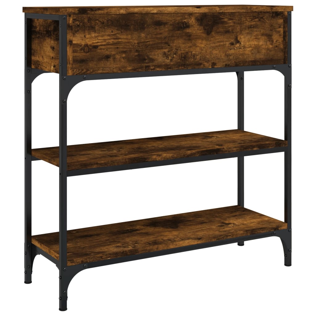 Table console chêne fumé 72,5x25x75 cm bois d'ingénierie - XIOS