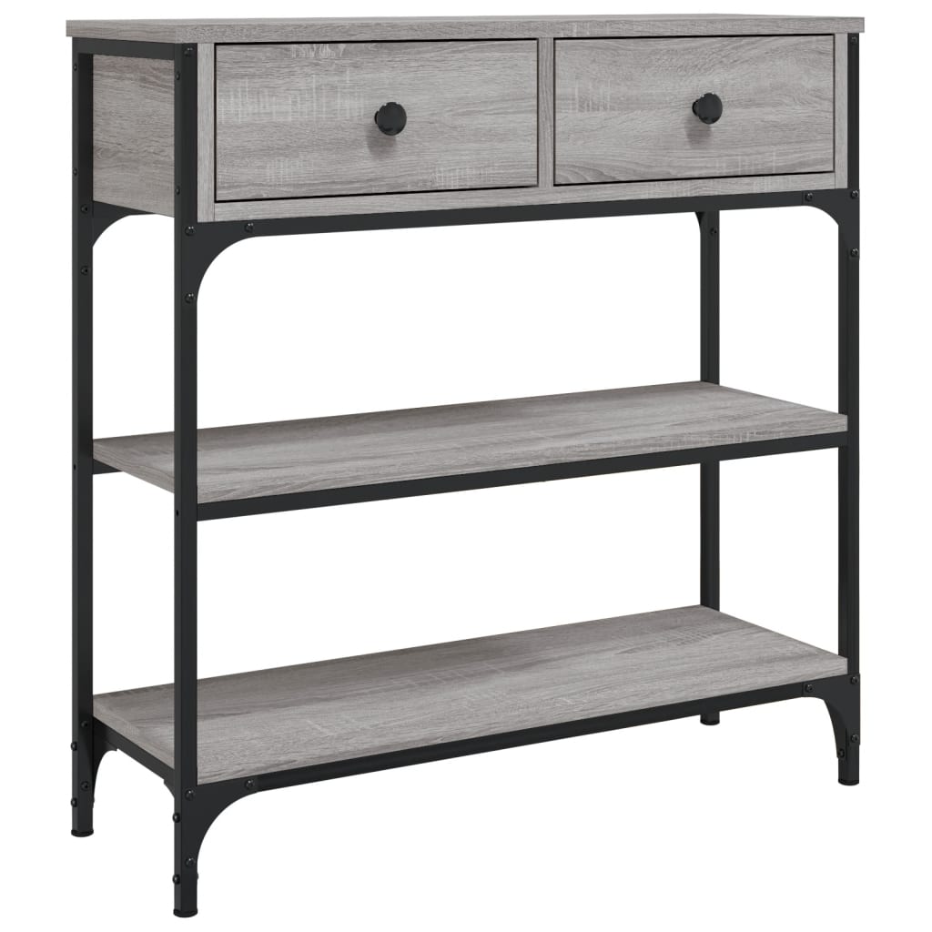 Table console sonoma gris 72,5x25x75 cm bois d'ingénierie - XIOS
