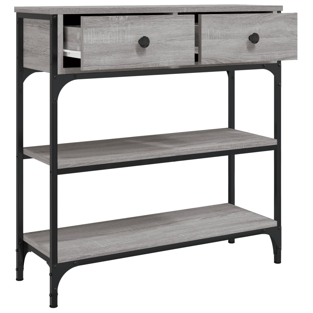Table console sonoma gris 72,5x25x75 cm bois d'ingénierie - XIOS