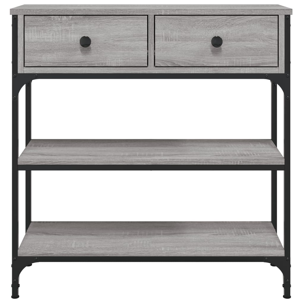 Table console sonoma gris 72,5x25x75 cm bois d'ingénierie - XIOS