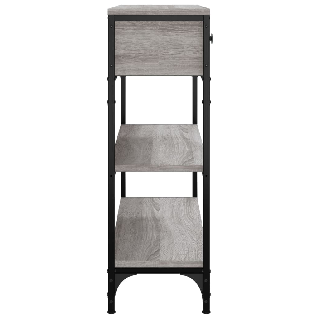 Table console sonoma gris 72,5x25x75 cm bois d'ingénierie - XIOS