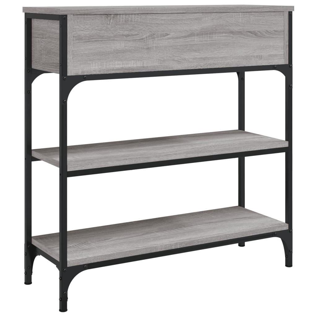 Table console sonoma gris 72,5x25x75 cm bois d'ingénierie - XIOS