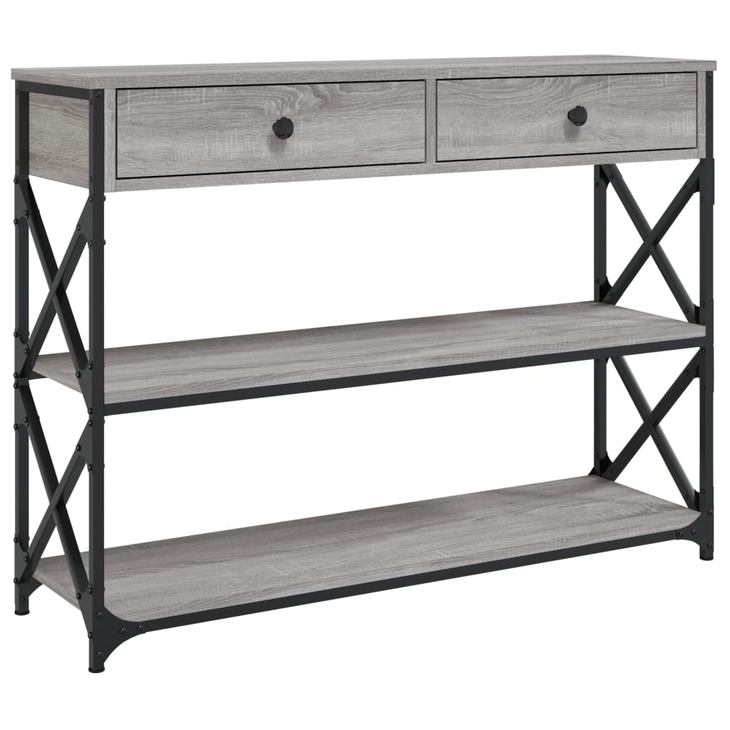 Table console sonoma gris 100x28x75 cm bois d'ingénierie - XIOS