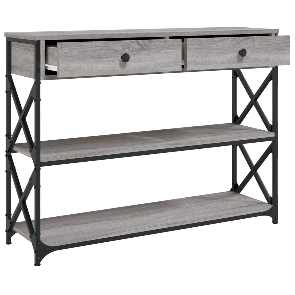 Table console sonoma gris 100x28x75 cm bois d'ingénierie - XIOS