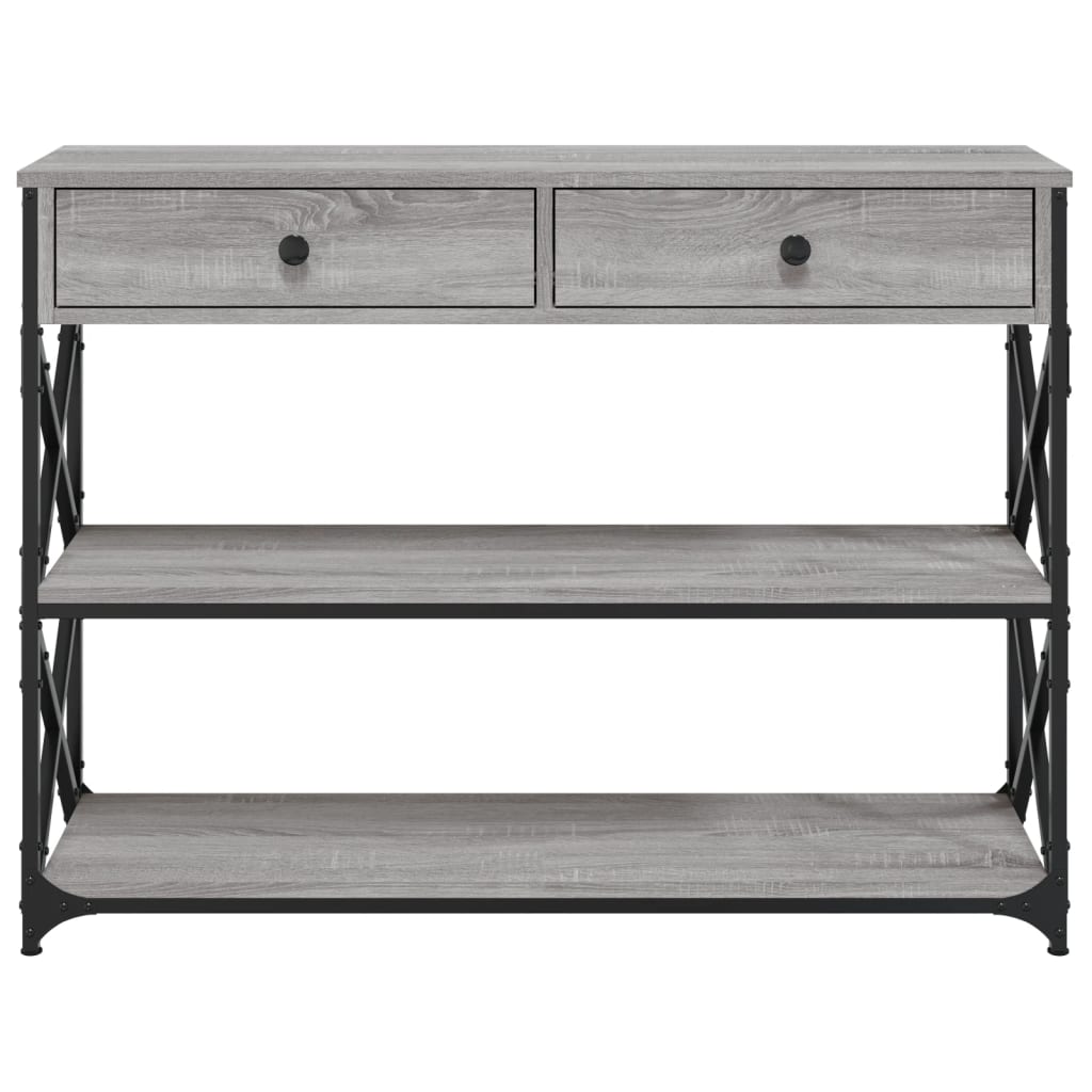 Table console sonoma gris 100x28x75 cm bois d'ingénierie - XIOS