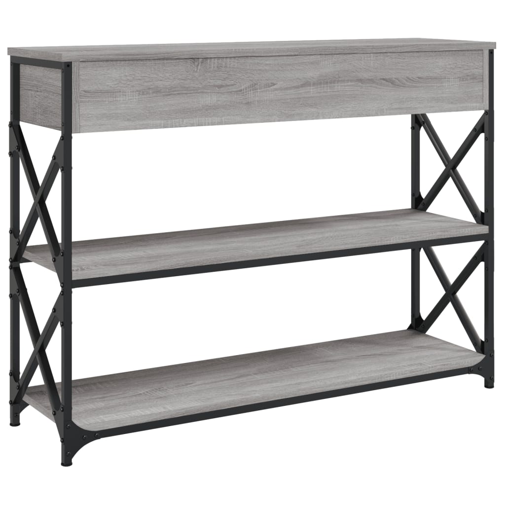 Table console sonoma gris 100x28x75 cm bois d'ingénierie - XIOS