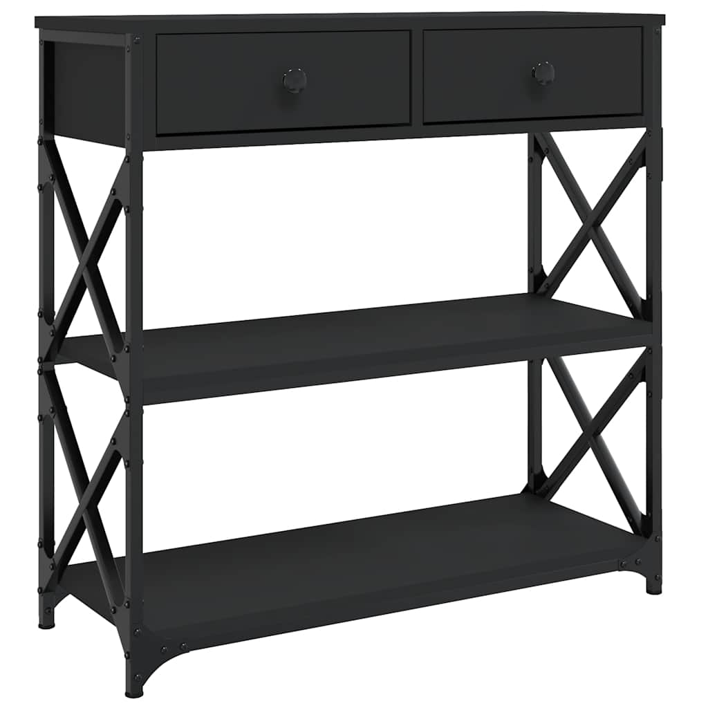 Table console noir 75x28x75 cm bois d'ingénierie - XIOS