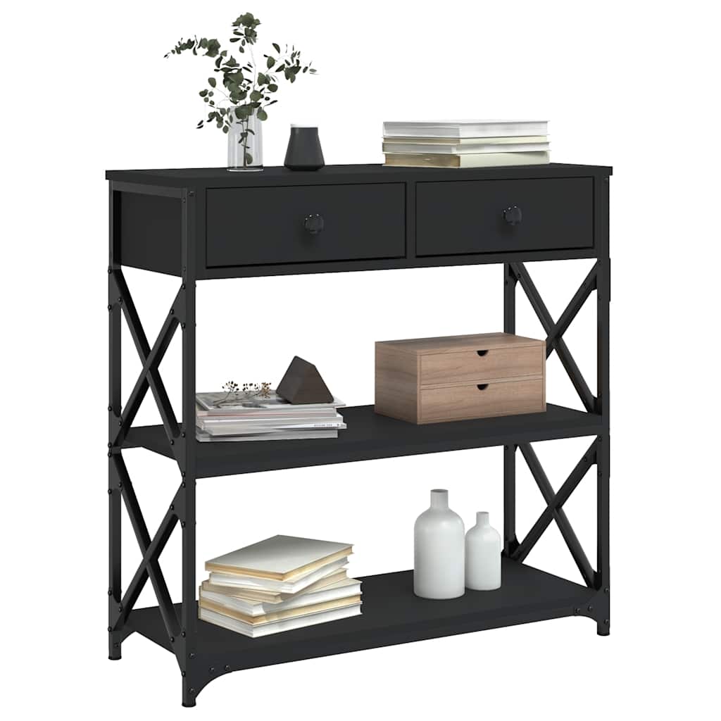 Table console noir 75x28x75 cm bois d'ingénierie - XIOS