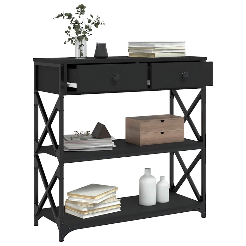Table console noir 75x28x75 cm bois d'ingénierie - XIOS
