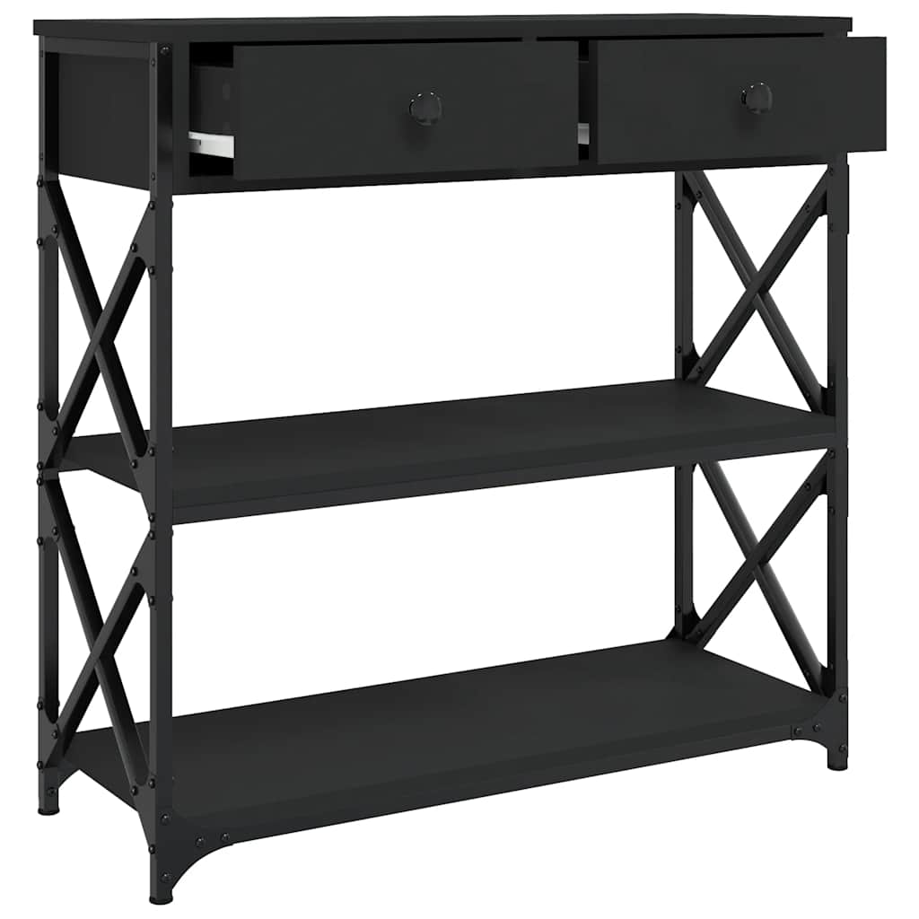 Table console noir 75x28x75 cm bois d'ingénierie - XIOS
