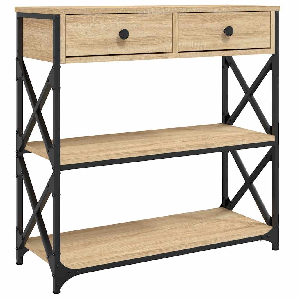 Table console chêne sonoma 75x28x75 cm bois d'ingénierie - XIOS