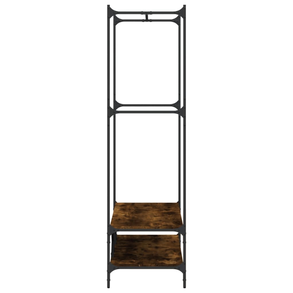 Porte-vêtements avec étagères chêne fumé bois d'ingénierie - XIOS