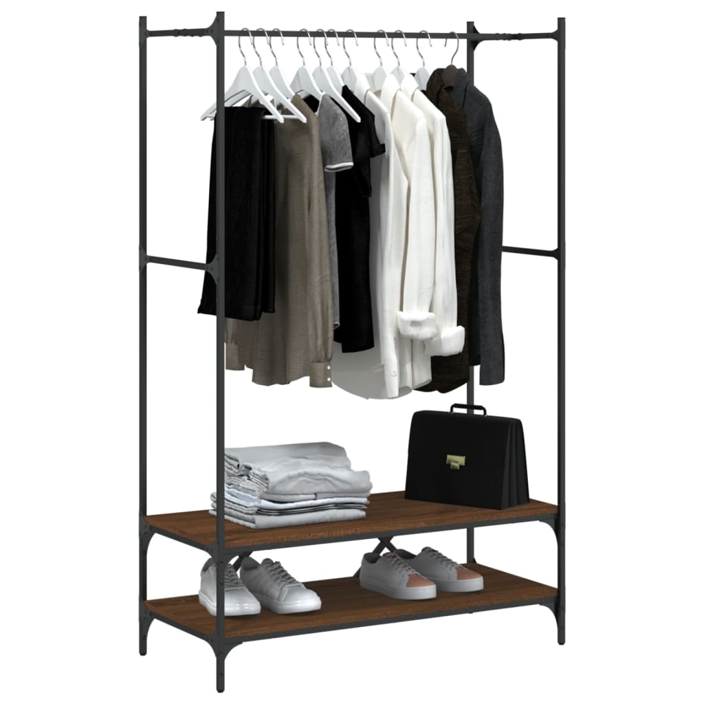 Porte-vêtements avec étagères chêne marron bois d'ingénierie - XIOS