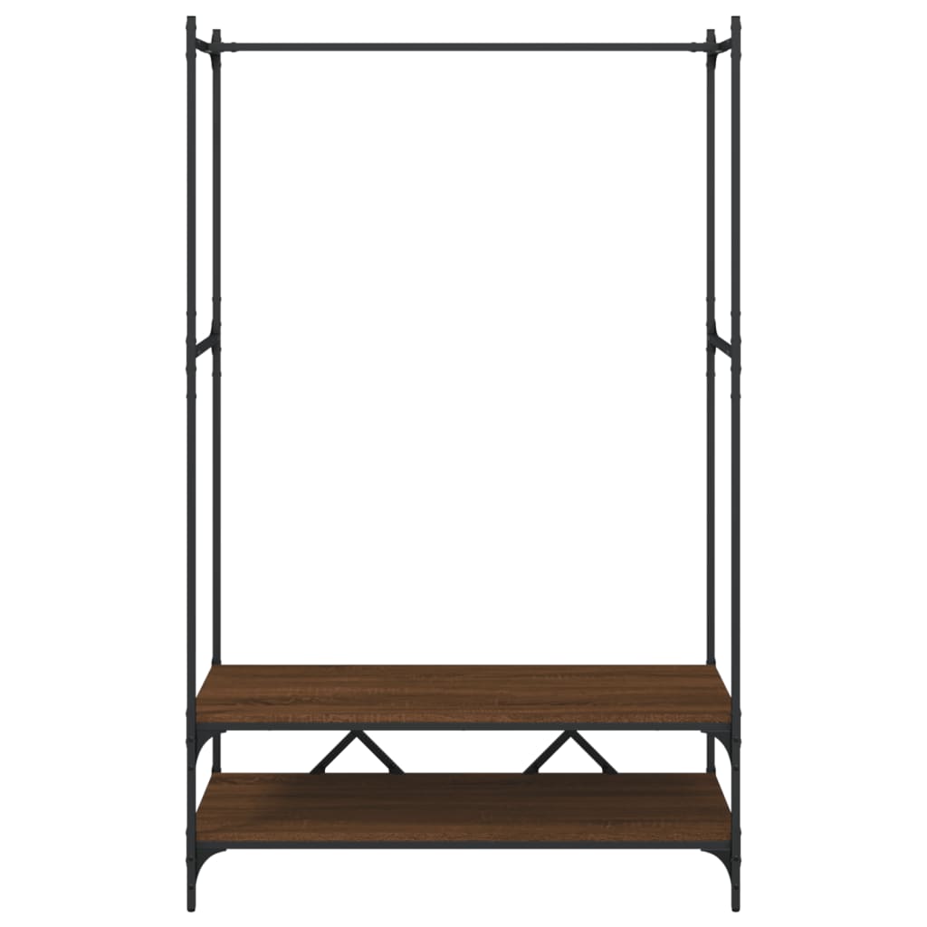 Porte-vêtements avec étagères chêne marron bois d'ingénierie - XIOS