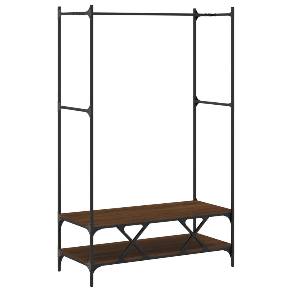 Porte-vêtements avec étagères chêne marron bois d'ingénierie - XIOS