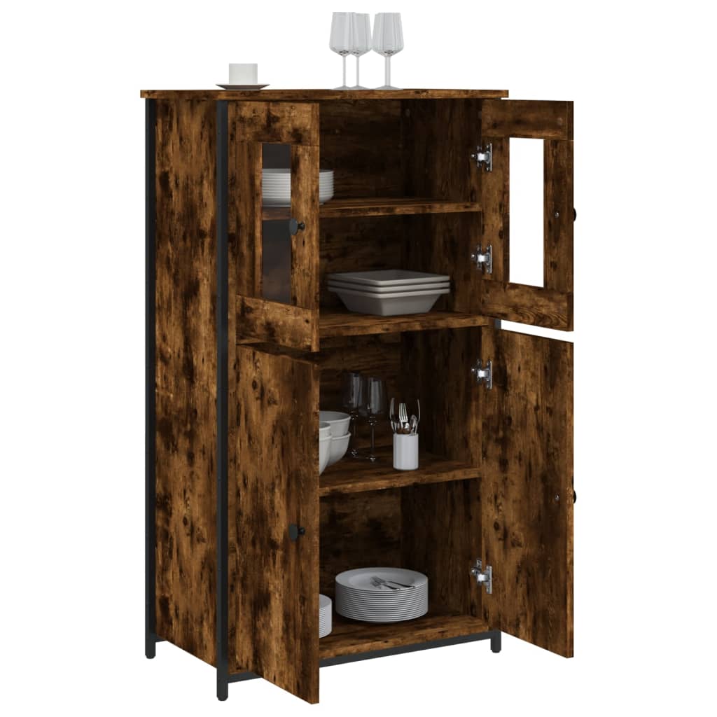 Buffet haut chêne fumé 62x32x106,5 cm bois d'ingénierie - XIOS