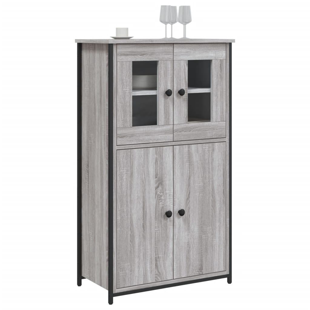 Buffet haut sonoma gris 62x32x106,5 cm bois d'ingénierie - XIOS