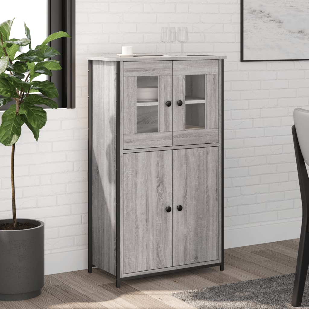 Buffet haut sonoma gris 62x32x106,5 cm bois d'ingénierie - XIOS