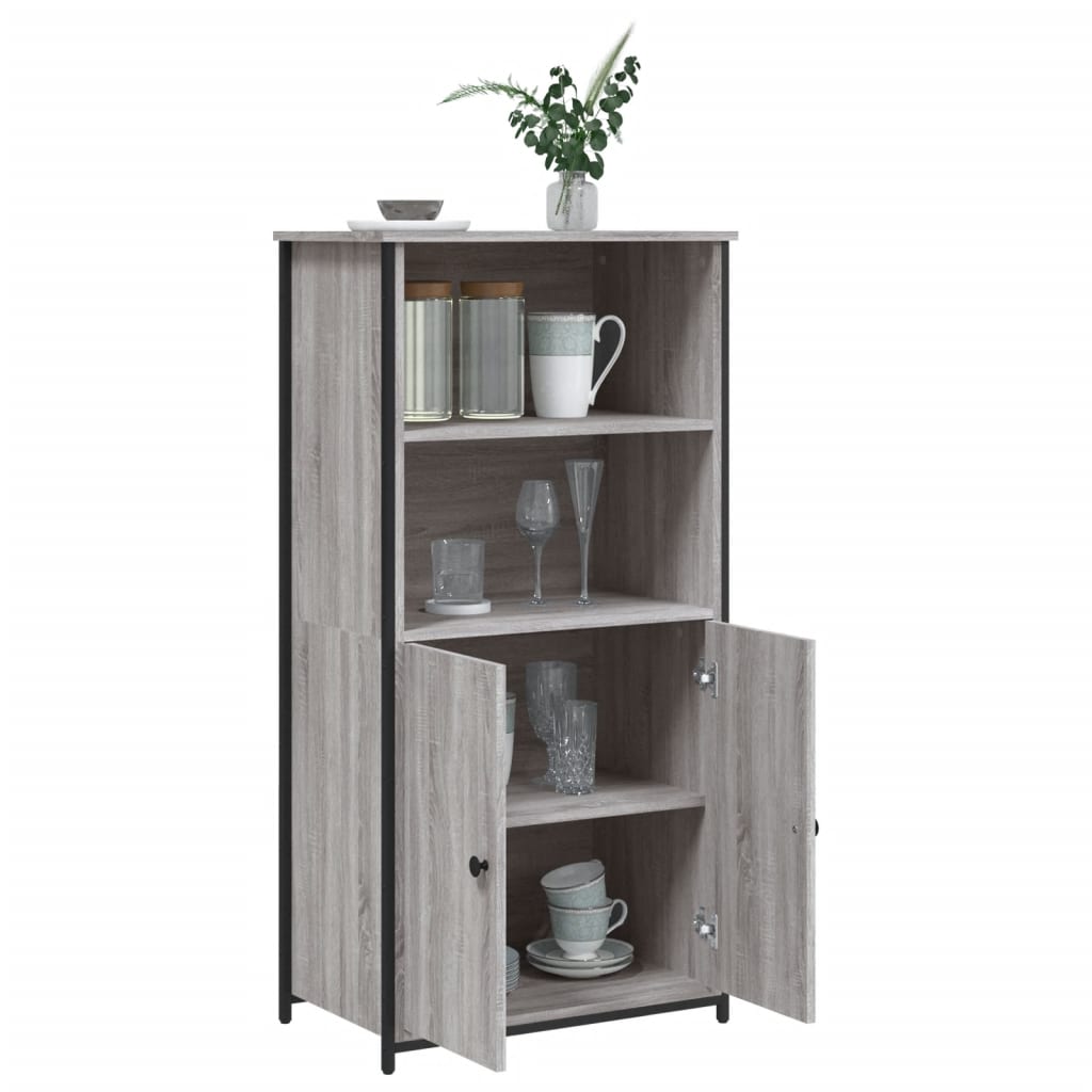 Buffet haut sonoma gris 62x36x121,5 cm bois d'ingénierie - XIOS