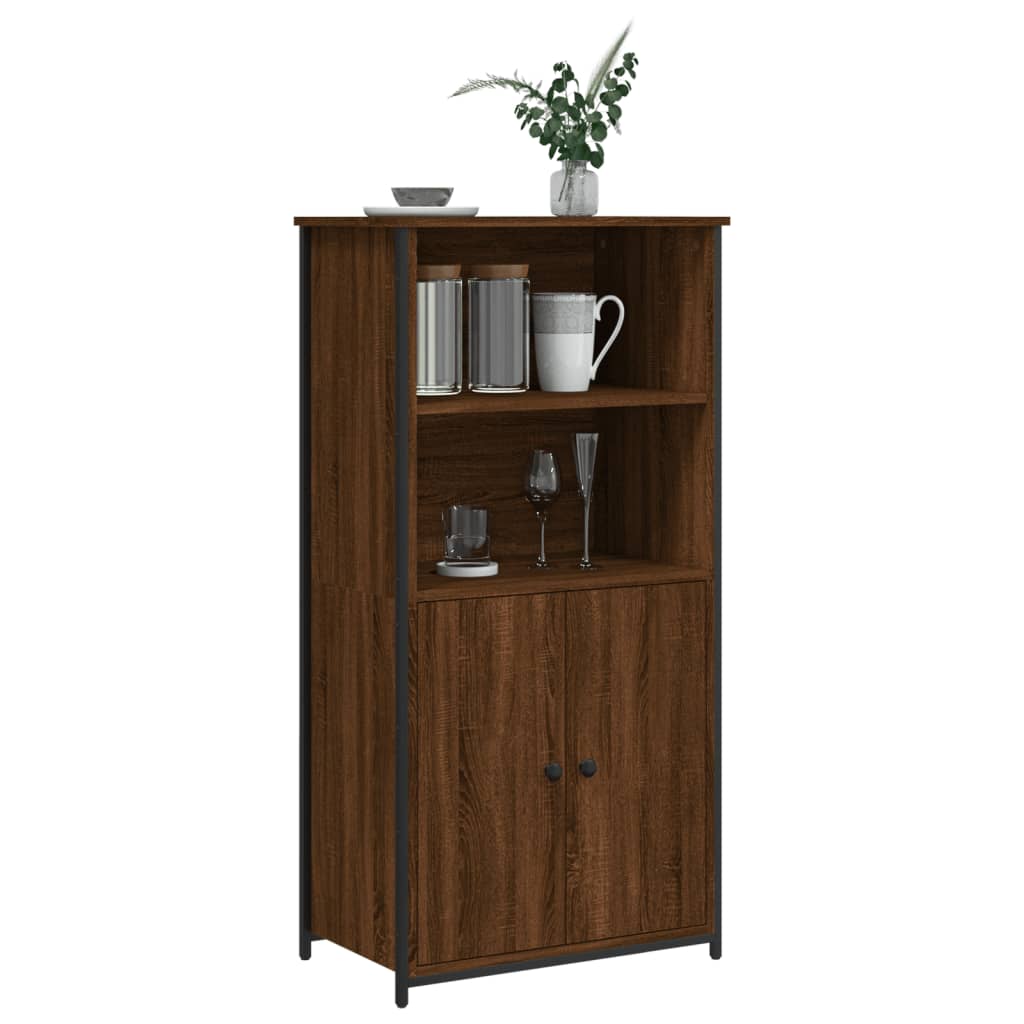 Buffet haut chêne marron 62x36x121,5 cm bois d'ingénierie - XIOS