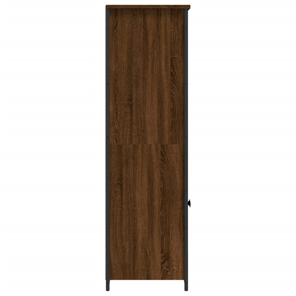 Buffet haut chêne marron 62x36x121,5 cm bois d'ingénierie - XIOS