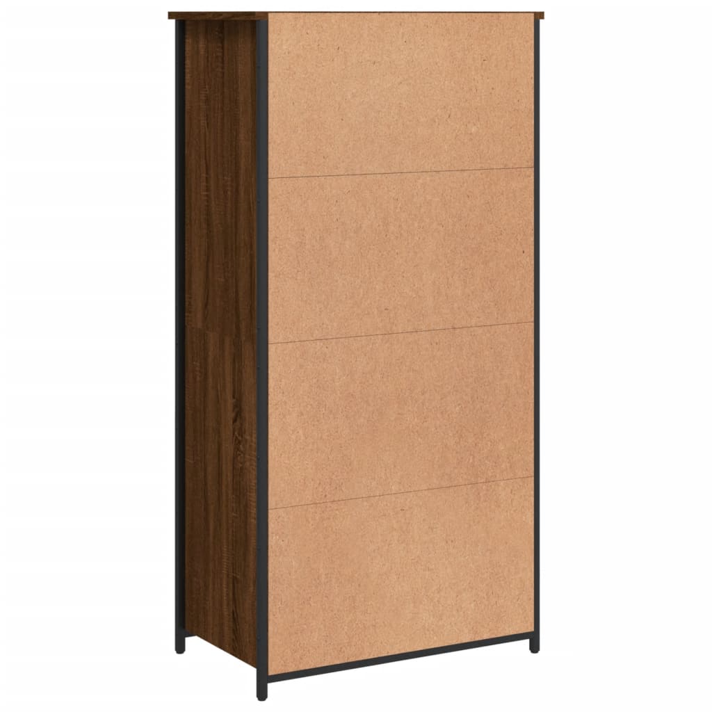 Buffet haut chêne marron 62x36x121,5 cm bois d'ingénierie - XIOS
