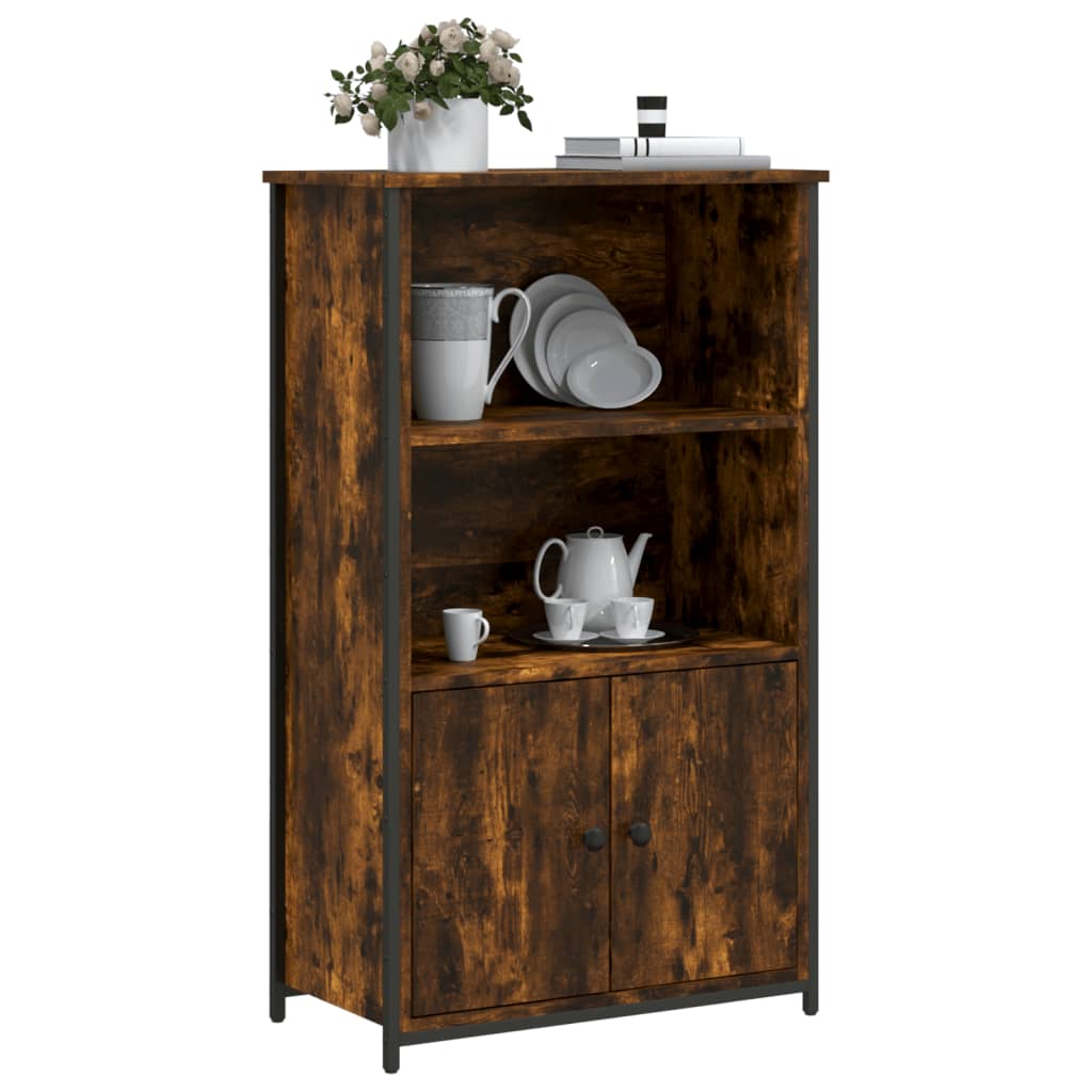 Buffet haut chêne fumé 62x32x103,5 cm bois d'ingénierie - XIOS