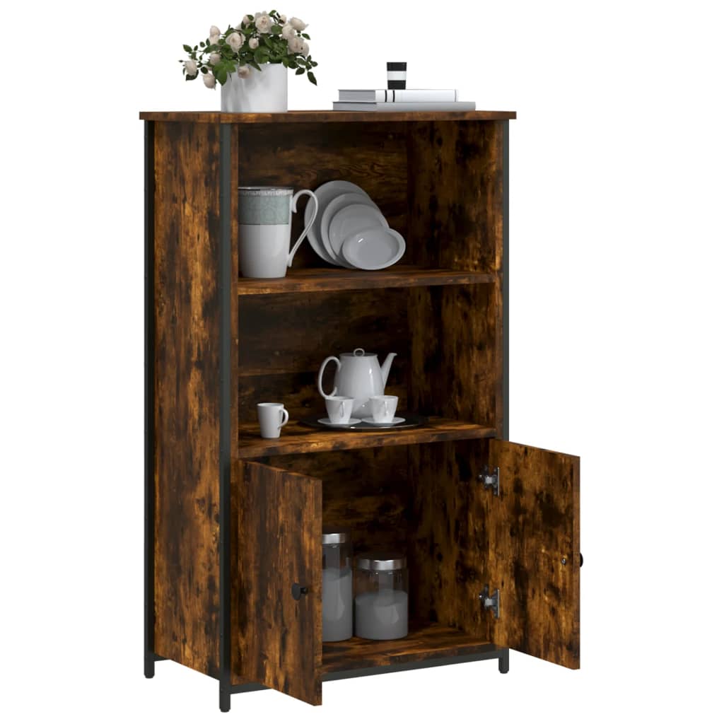 Buffet haut chêne fumé 62x32x103,5 cm bois d'ingénierie - XIOS