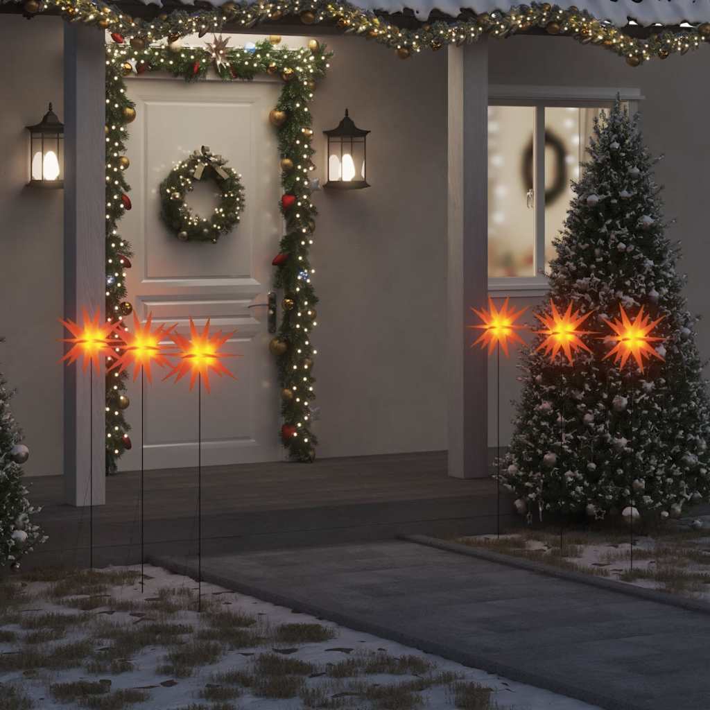 Lumières de Noël avec piquets 3 pcs LED pliable rouge 35 cm - XIOS