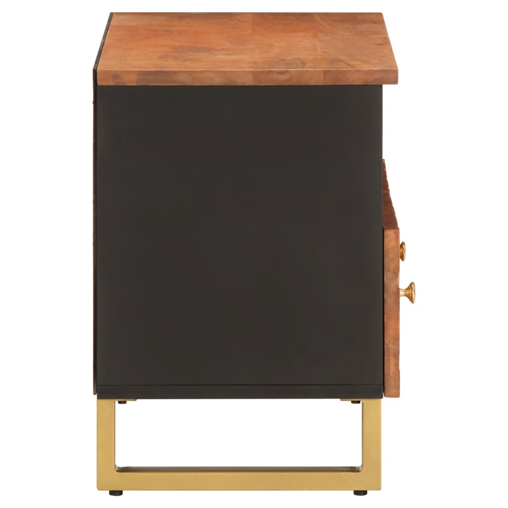 Meuble TV marron et noir 70x33,5x46 cm bois massif de manguier - XIOS