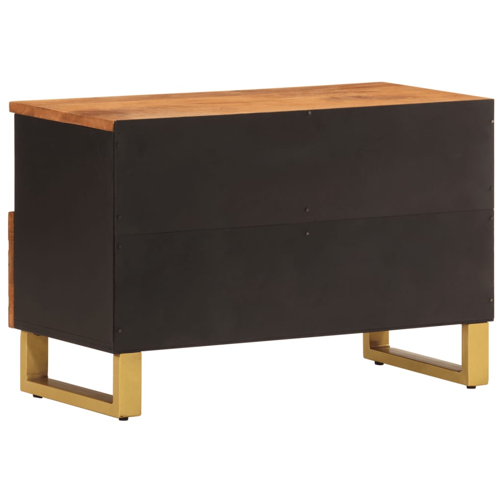 Meuble TV marron et noir 70x33,5x46 cm bois massif de manguier - XIOS