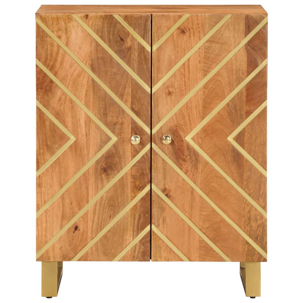 Armoire latérale marron et noir 60x33,5x75 cm bois de manguier - XIOS