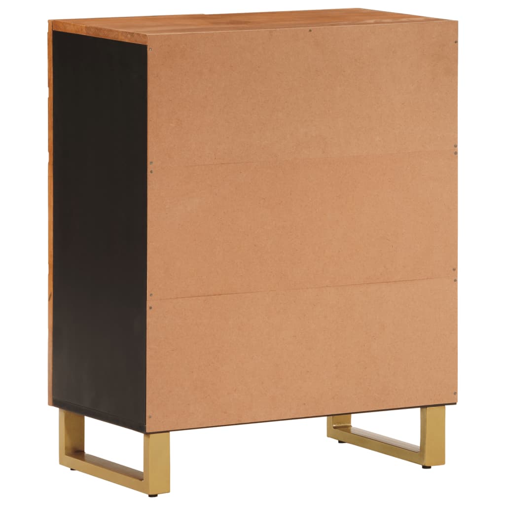 Armoire latérale marron et noir 60x33,5x75 cm bois de manguier - XIOS