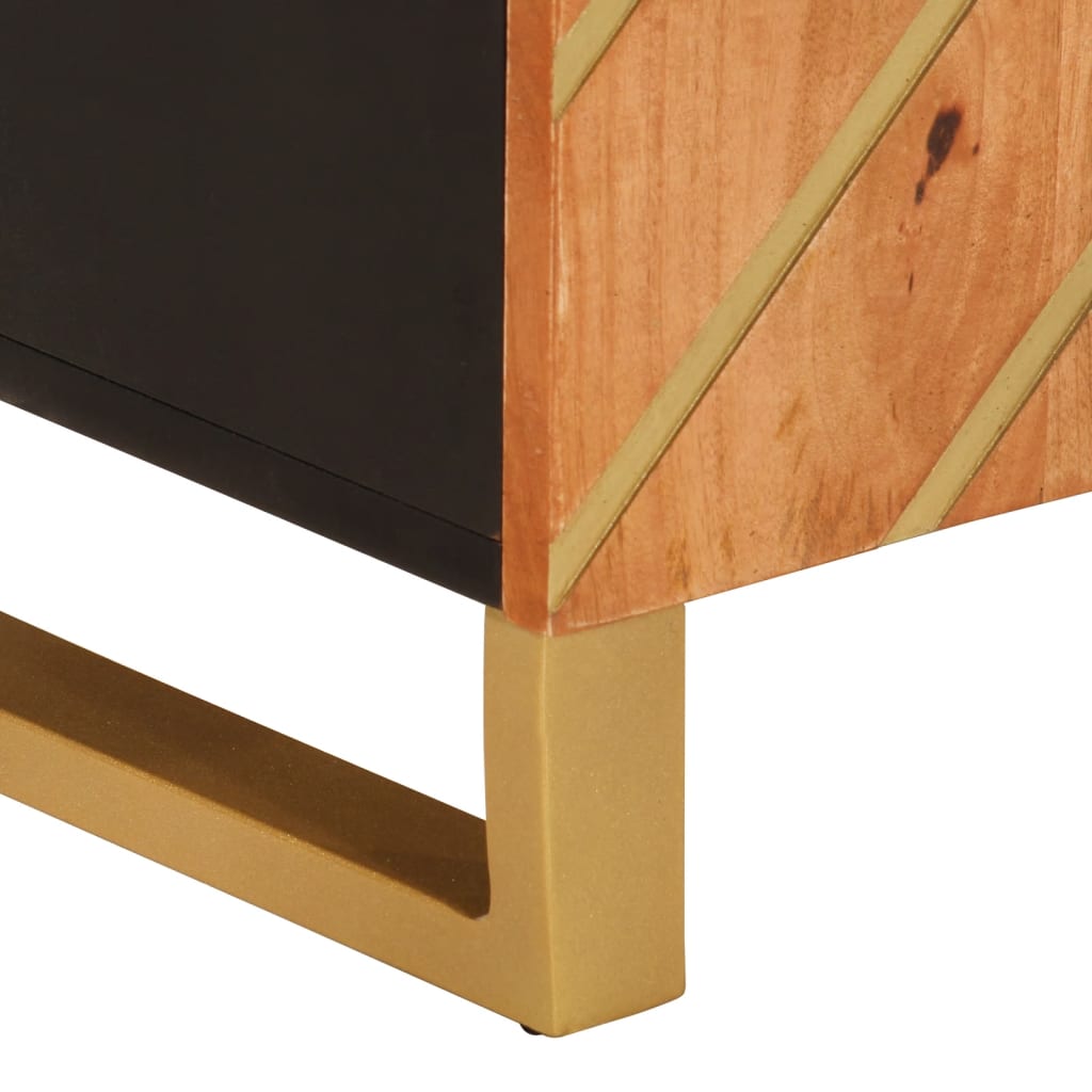 Armoire latérale marron et noir 60x33,5x75 cm bois de manguier - XIOS