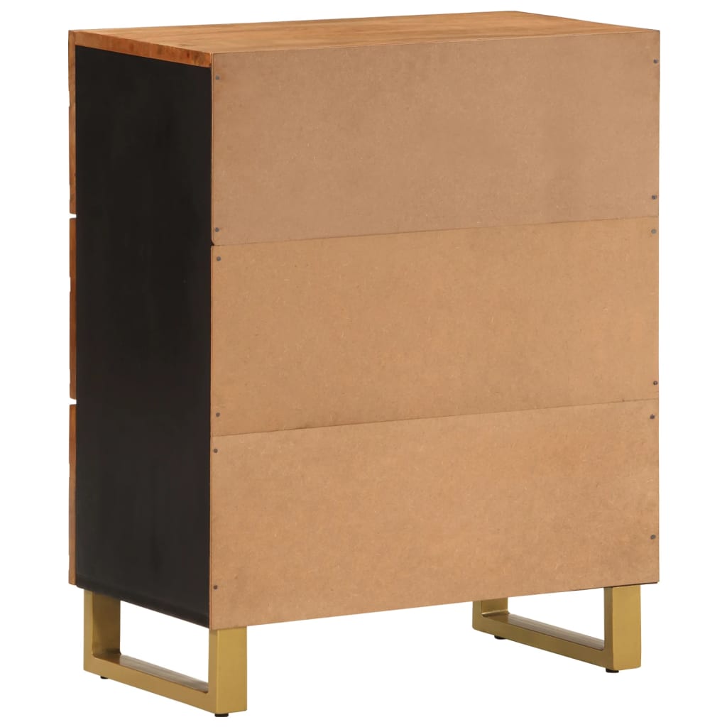 Armoire latérale marron et noir 60x33,5x75 cm bois de manguier - XIOS