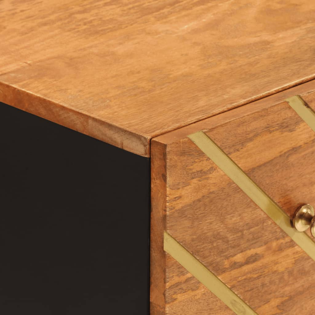 Armoire latérale marron et noir 60x33,5x75 cm bois de manguier - XIOS