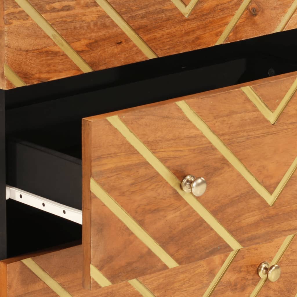 Armoire latérale marron et noir 60x33,5x75 cm bois de manguier - XIOS