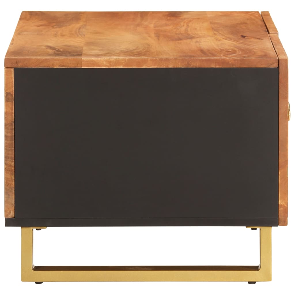 Table basse marron et noir 80x50x40 cm bois de massif manguier - XIOS