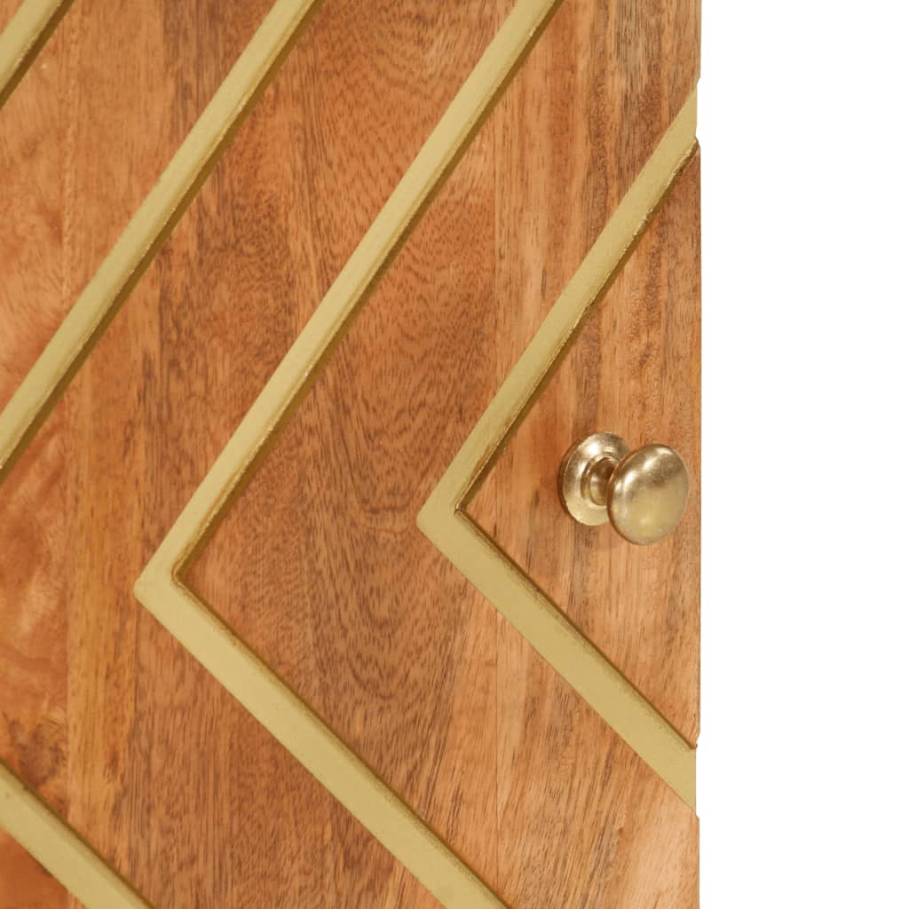 Table de chevet marron et noir 50x33x60 cm bois manguier solide - XIOS