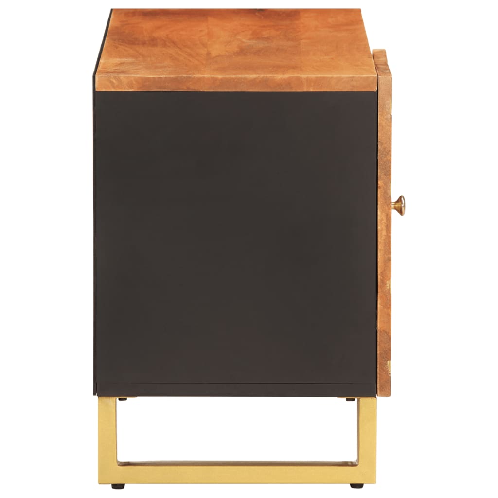 Meuble TV marron et noir 80x31,5x46 cm bois massif de manguier - XIOS