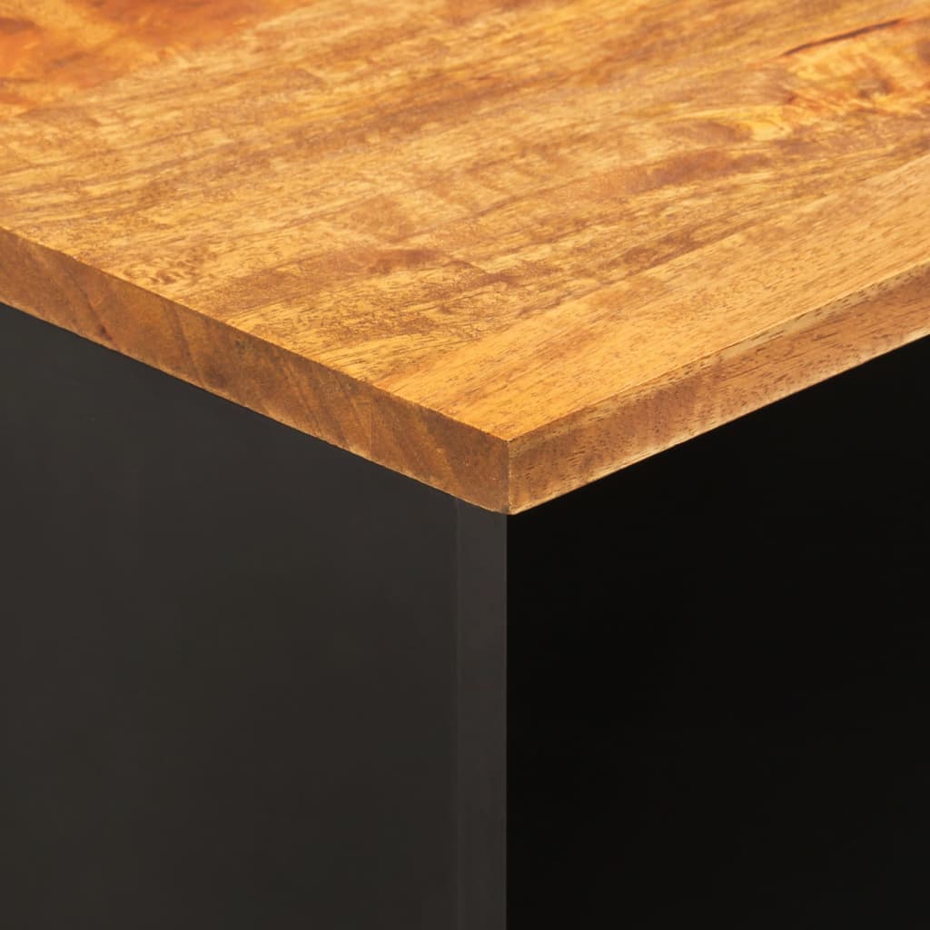 Meuble TV marron et noir 100x33,5x46 cm bois massif de manguier - XIOS