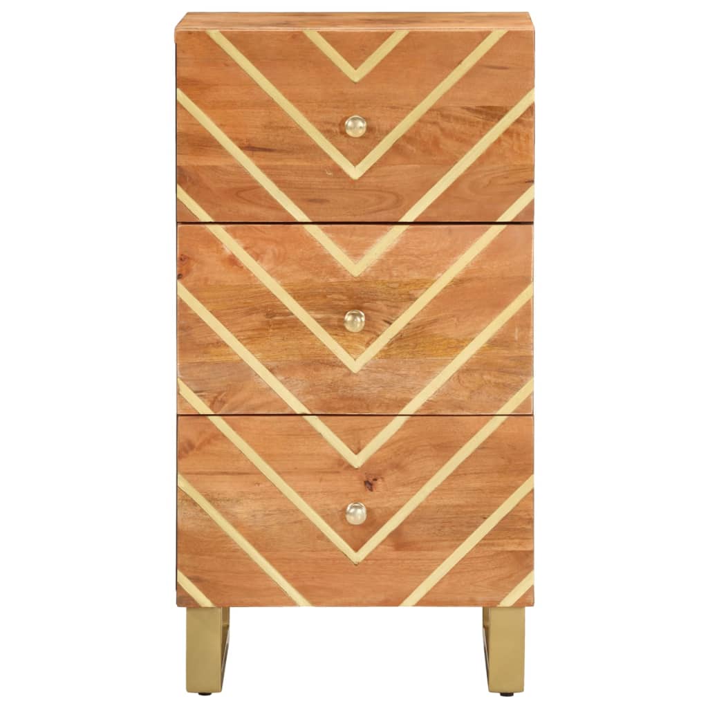 Armoire latérale marron et noir 40x33,5x75 cm bois de manguier - XIOS