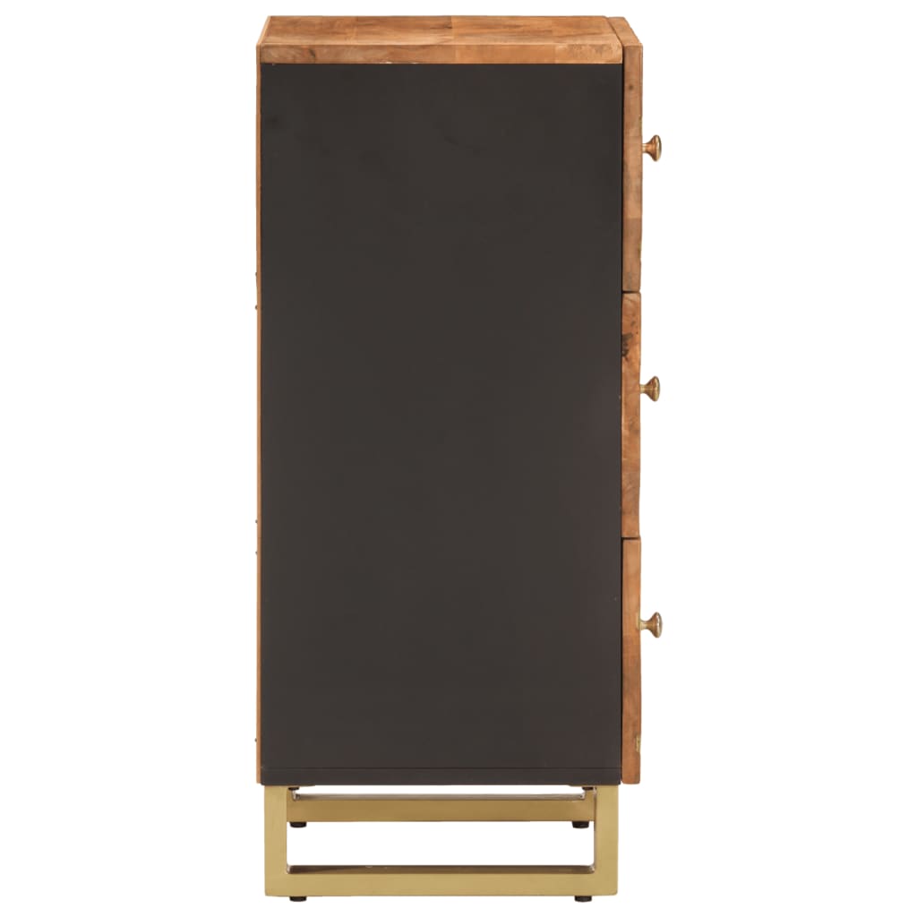 Armoire latérale marron et noir 40x33,5x75 cm bois de manguier - XIOS