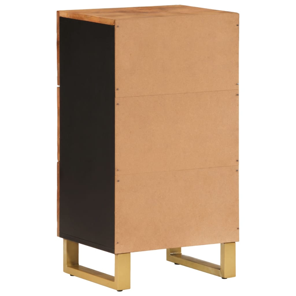 Armoire latérale marron et noir 40x33,5x75 cm bois de manguier - XIOS