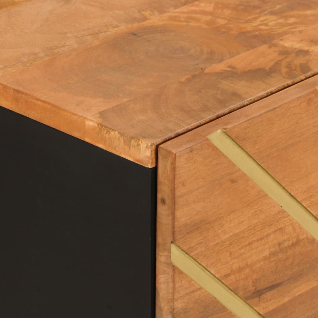 Armoire latérale marron et noir 40x33,5x75 cm bois de manguier - XIOS